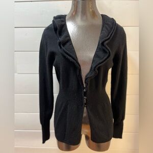 L PURE CASHMERE Black Buttoned Cashmere Cardigan – Estimated Size M